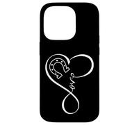 Horseshoe Heart Love Cute Equestrian Art for Horse Mom Girls Custodia per iPhone 14 Pro