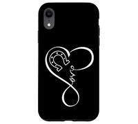 Horseshoe Heart Love Cute Equestrian Art for Horse Mom Girls Custodia per iPhone XR