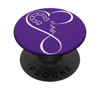 Horseshoe Heart Love Cute Equestrian Art for Horse Mom Girls PopSockets PopGrip Adesivo