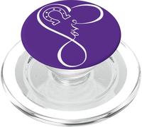 Horseshoe Heart Love Cute Equestrian Art for Horse Mom Girls PopSockets PopGrip per MagSafe