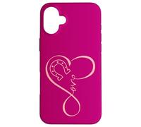 Horseshoe Heart Love Equestrian Funny for Horse Girls Mom Custodia per iPhone 16 Plus