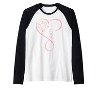 Horseshoe Heart Love Equestrian Funny for Horse Girls Mom Maglia con Maniche Raglan