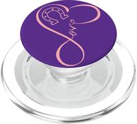 Horseshoe Heart Love Equestrian Funny for Horse Girls Mom PopSockets PopGrip per MagSafe