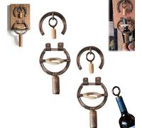 Horseshoe Wine Opener, Wall Mounted Horseshoe Bottle Opener, Rustic Horseshoes Design Decor & Tool, Manual Wine Opener Gift for Home Bar Man Cave Wines Lovers (2Pcs)