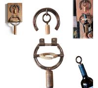 Horseshoe Wine Opener, Wall Mounted Horseshoe Bottle Opener, Rustic Horseshoes Design Decor & Tool, Manual Wine Opener Gift for Home Bar Man Cave Wines Lovers (1Pcs)