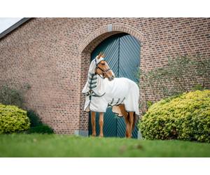 Horseware Ireland Rambo Hoody, Chalk / Hunter Green & Silver - 160 cm