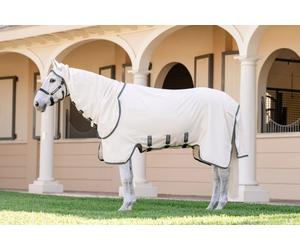 Horseware Ireland Rambo Hoody XL, Chalk /Hunter Green & Silver - 155 cm