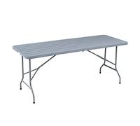 Hortan Tavolo Pieghevole Rettangolare Multifunzione Con Piano In Resina E Struttura Richiudibile Salvaspazio In Acciaio, Per Arredo Esterno, Interno, Giardino, Terrazzo, Pic Nic e Campeggio