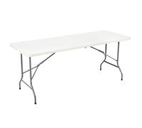 Hortan Tavolo Pieghevole Rettangolare Multifunzione Con Piano In Resina E Struttura Richiudibile Salvaspazio In Acciaio, Per Arredo Esterno, Interno, Giardino, Terrazzo, Pic Nic e Campeggio