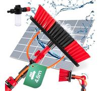 Hortensus Spazzola Pulizia Pannelli Fotovoltaici - Spazzola Telescopica per Lavaggio con Tubo Acqua e Serbatoio Sapone - Kit Lavaggio Pannelli Fotovoltaici, Scopa Pulizia Tetti e Verande (4,6m)