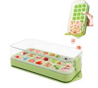 Horuili® Stampo per cubetti di ghiaccio, vaschetta per cubetti di ghiaccio con coperchio e contenitore, vaschetta per cubetti di ghiaccio a 21 scomparti, per birra, cocktail, succhi, bevande, caffè