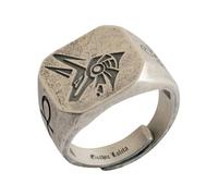 Horus Magic Ring - Anello per gli occhi aperti degli dei, Egitto, occhi freddi, stile retrò, lucido, per feste e club, lega, Secondary Stone