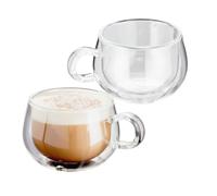 Horwood JDG35 - 2 tazze da cappuccino in vetro, 225 ml
