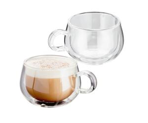 Horwood JDG35 - 2 tazze da cappuccino in vetro, 225 ml