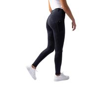 HORZE Dea Gambali da Equitazione da Donna, Pantaloni da Equitazione con Seduta Completa, Passanti per la Cintura e Tasca per Il Cellulare, Blu, 36