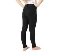 HORZE Leggings da equitazione per bambini, DEA, pantaloni da equitazione, passanti per cintura, inserto completo, custodia per cellulare, Nero , 122-128 cm