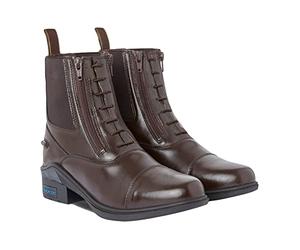 HORZE Stivaletti da equitazione da donna Kingston, Jodphur con doppia chiusura lampo, marrone, 40 EU