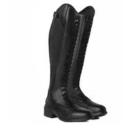 HORZE Stivali da equitazione da donna con lacci - Classici stivali da equitazione in pelle con allacciatura frontale e cerniera posteriore