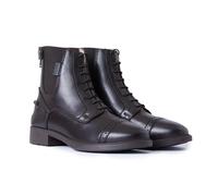 HORZE Stivali da Paddock Kilkenny in Pelle Sintetica con Cerniera Posteriore e Lacci Elasticizzati, Nero, per Adulti e Ragazzi, Tutte Le Misure, Marrone, 40