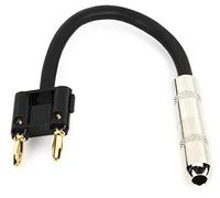 Hosa BNP-116BK, Speaker Adaptor, Hosa 1/4 in TS to Dual Banana, 6 in, Black