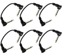 Hosa CFS-606, Guitar Patch Cable, Molded Right-angle to Same, 6 in, 6 pc