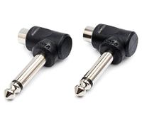 Hosa GPR-123, Right-angle Adaptors, RCA to 1/4 in TS, 2 pc