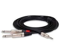 Hosa HMP-006Y, Pro Stereo Breakout, REAN 3.5 mm TRS to Dual 1/4 in TS, 6 ft