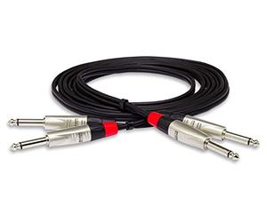 Hosa HPP-010X2, Pro Stereo Interconnect, Dual REAN 1/4 in TS to Same, 10 ft