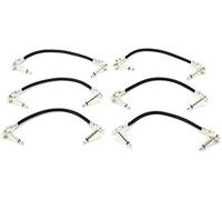 Hosa IRG-600.5, Guitar Patch Cable, Low-profile Right-angle to Same, 6 in, 6 pc