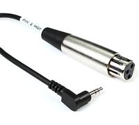 Hosa XVM-101F, Camcorder Microphone Cable, XLR3F to Right-angle 3.5 mm TRS, 1 ft