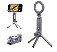 Hosann Century Treppiede magnetico per iPhone, supporto in alluminio con clip magica regolabile a 360° e vite da 1/4", per un utilizzo pieghevole e stabile, adatto per iPhone serie e MagSafe (grigio)
