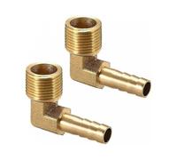 Hose Barb Fitting Brass Barb 90 Elbow 8mm Barbed x3/8" G Male Hose 2Pcs