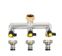 Hose Splitter, 2/3 Way Heavy Duty Brass Garden, Outdoor Faucet, for 3/4" Connector(3-Way)