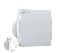 Hose Vary Ventilatore da bagno con sensore di umidità, 100 mm, silenzioso, ventilatore da parete con sportello posteriore, montaggio finestra, sensore di temperatura per cucina, WC, bagno