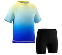 Hoseay Costume Bagno Ragazzi Set Rash Guard Protezione UV 3-4 Anni, Blu
