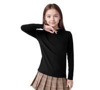Hoseay Maglia Termica Bambina Manica Lunga Base Layer T-Shirt 10-11, Nero