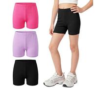 Hoseay Pantaloncini Ciclista Ragazze Confezione da 3 Cotone 10-12, Viola
