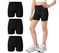 Hoseay Pantaloncini Ciclista Ragazze Confezione da 3 Cotone 9-10 Anni, Nero