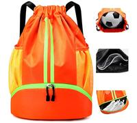 Hoseay Sacca Sportiva Palestra Zaino Palestra Impermeabile Donna con Portascarpe e Scomparto Bagnato Zaino Sportivo con Coulisse Grande Zaino Sport Calcio per Scuola Spiaggia Nuoto, Arancione