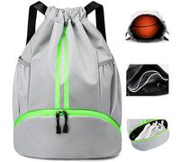 Hoseay Sacca Sportiva Palestra Zaino Palestra Impermeabile Uomo con Portascarpe e Scomparto Bagnato Zaino Sportivo con Coulisse Grande Zaino Sport Calcio per Scuola Spiaggia Nuoto, Grigio