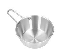 HOSEONFN Ciotola in Acciaio Inossidabile per Escursioni in Campeggio, Antiscottatura con Manico, Design Semplice, Piatto Leggero e Resistente per Attività all'Aperto, Utensile da (Argento)