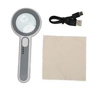 Hoseonfn Langenti vetro, per ingrandimento portatile, illuminazione a LED ricaricabile, controllo del touch on/off, potenza di ingrandimento 5x, aiuti di lettura portatile,