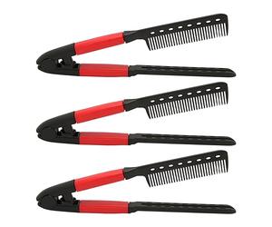 HOSEONFN pettine per styling per asciugacapelli, resistente al calore, design a forma di V, denti arrotondati, uso multiuso, per acconciature lisce e ricci, leggero, portatile,