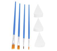 HOSEONFN Set di pennelli professionali per artisti per olio acrilico acquerello, 4 misure di capelli in nylon, impugnatura comoda, facile pulire, multiuso per tela viso body art