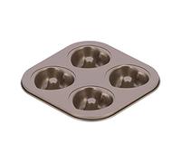 HOSEONFN, Teglia quadrata a 4 cavità, per microonde, mini stampo antiaderente per cupcake in acciaio al carbonio, teglia quadrata per brownie, teglia multiuso, Easy C (4 a forma di cuore