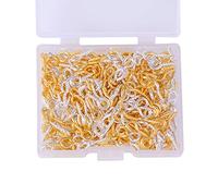 Hosfairy 300 mini perni a vite con occhiello, piccoli perni a occhiello, ganci per artigianato fai da te, gioielli fai da te, accessori per perline (0,5 x 1 cm) (oro e argento misti)