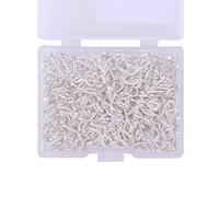 Hosfairy 300 mini perni a vite con occhiello, piccoli perni a occhiello, ganci per lavori artistici fai da te, gioielli fai da te, accessori per perline (0,5 x 1 cm) (argento)