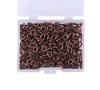 Hosfairy 300 mini perni a vite con occhiello, piccoli perni a occhiello, ganci per lavori artistici fai da te, gioielli fai da te, accessori per perline (0,5 x 1 cm) (bronzo)