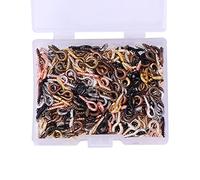Hosfairy 300 mini spilli a vite con occhiello, piccoli perni a occhiello, ganci per artigianato fai da te, gioielli fai da te, accessori per perline (0,5 x 1 cm) (9 colori misti)