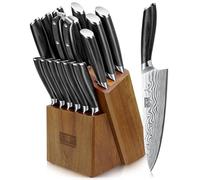 HOSHANHO 16 Pezzi Set di Coltelli da Cucina Affilati con Blocco Magnetico